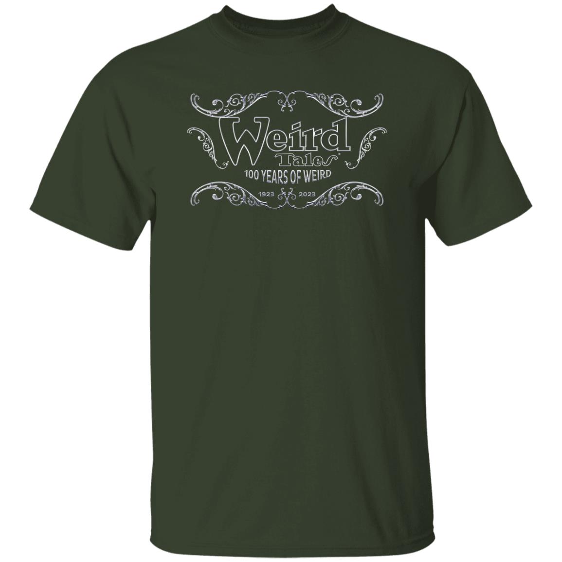 Weird Tales Logo "100 Years of Weird" Silver T-Shirt