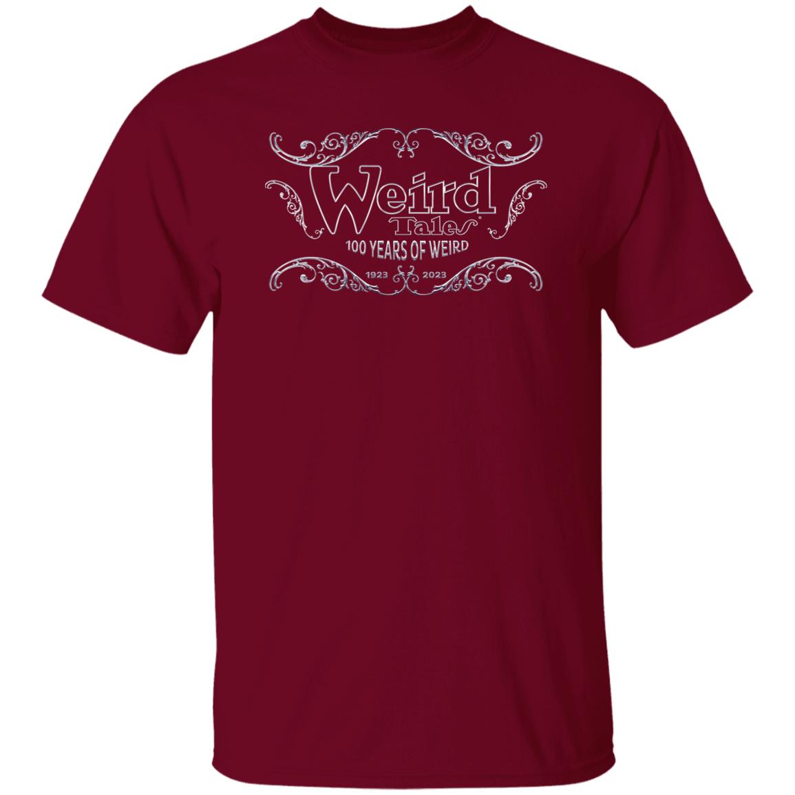 Weird Tales Logo "100 Years of Weird" Silver T-Shirt