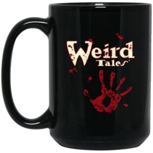 Weird Tales Logo Bloody Handprint 15 oz. Black Mug