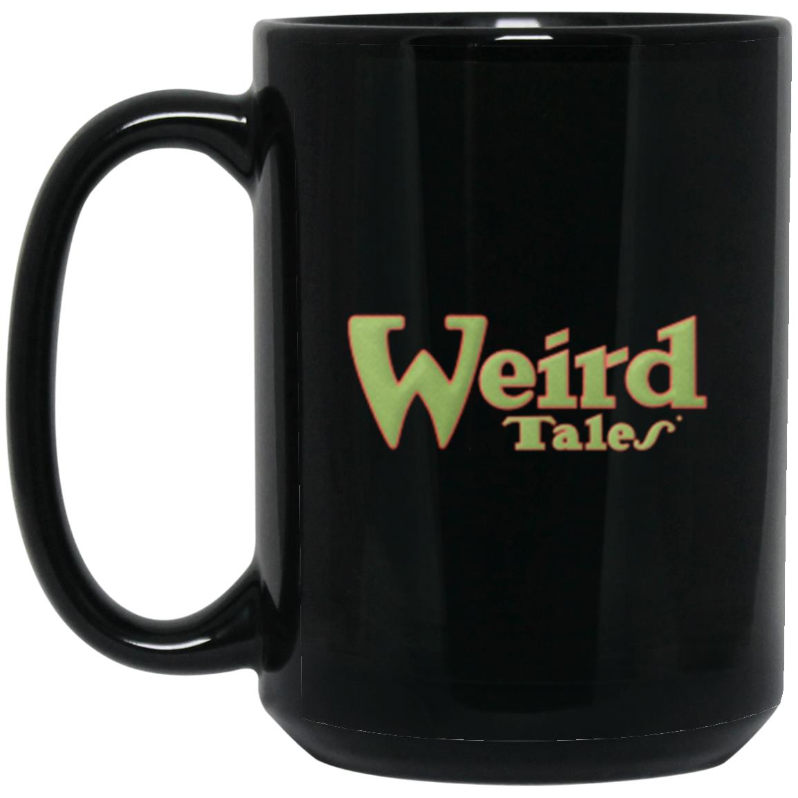 Weird Tales Embroidered Logo Lime-Pink 15 oz. Black Mug