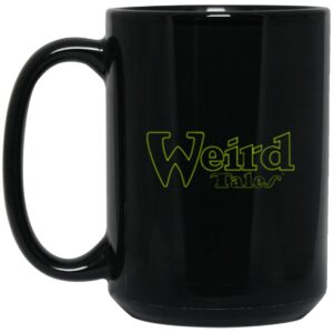 Weird Tales Logo Lime Outline 15 oz. Black Mug