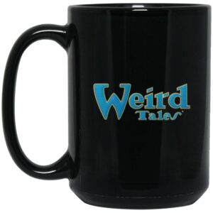 Weird Tales Logo Embroidered Blue-Gold 15 oz. Black Mug