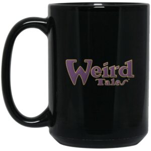 Weird Tales Embroidered Logo Purple-Gold 15 oz. Black Mug