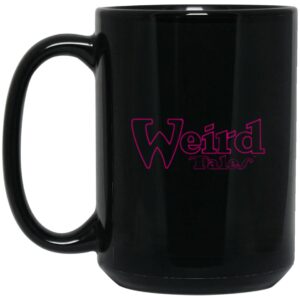 Weird Tales Logo Pink Outline 15 oz. Black Mug
