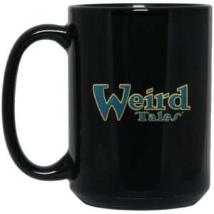 Weird Tales Embroidered Logo Green-Gold 15 oz. Black Mug