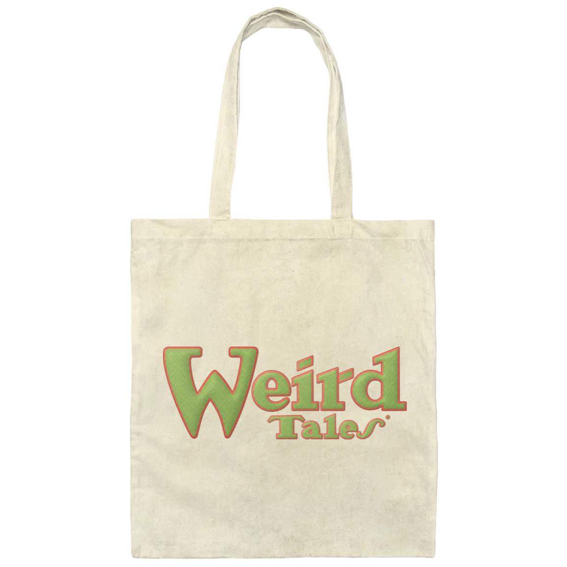 Weird Tales Logo Lime-Pink Canvas Tote Bag