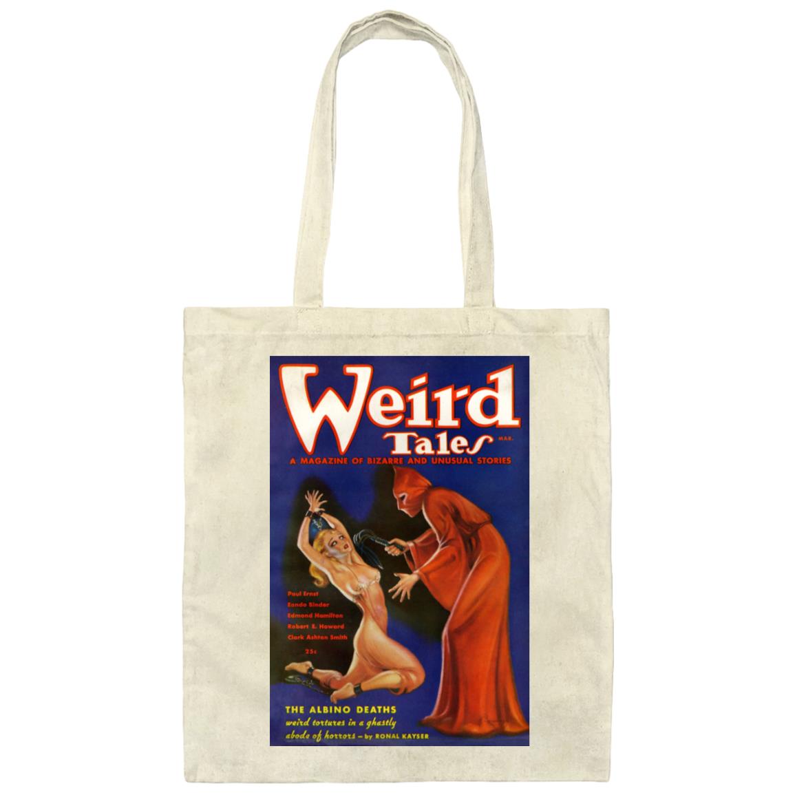 Weird Tales Cover "The Albino Deaths" March 1936 Canvas Tote Bag