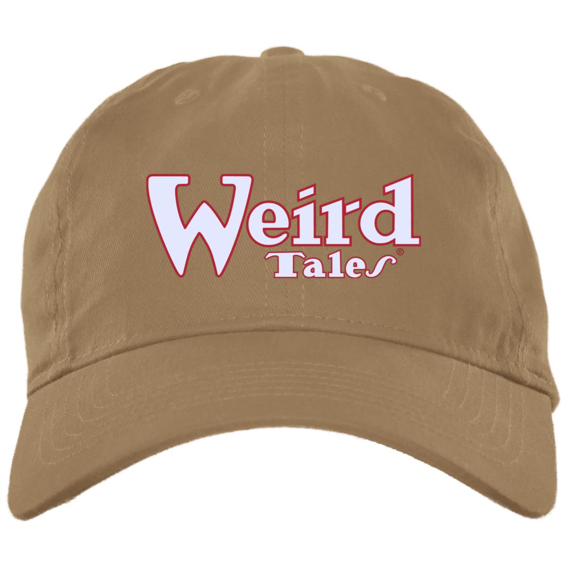 Weird Tales Logo White-Red Embroidered Brushed Twill Unstructured Dad Cap