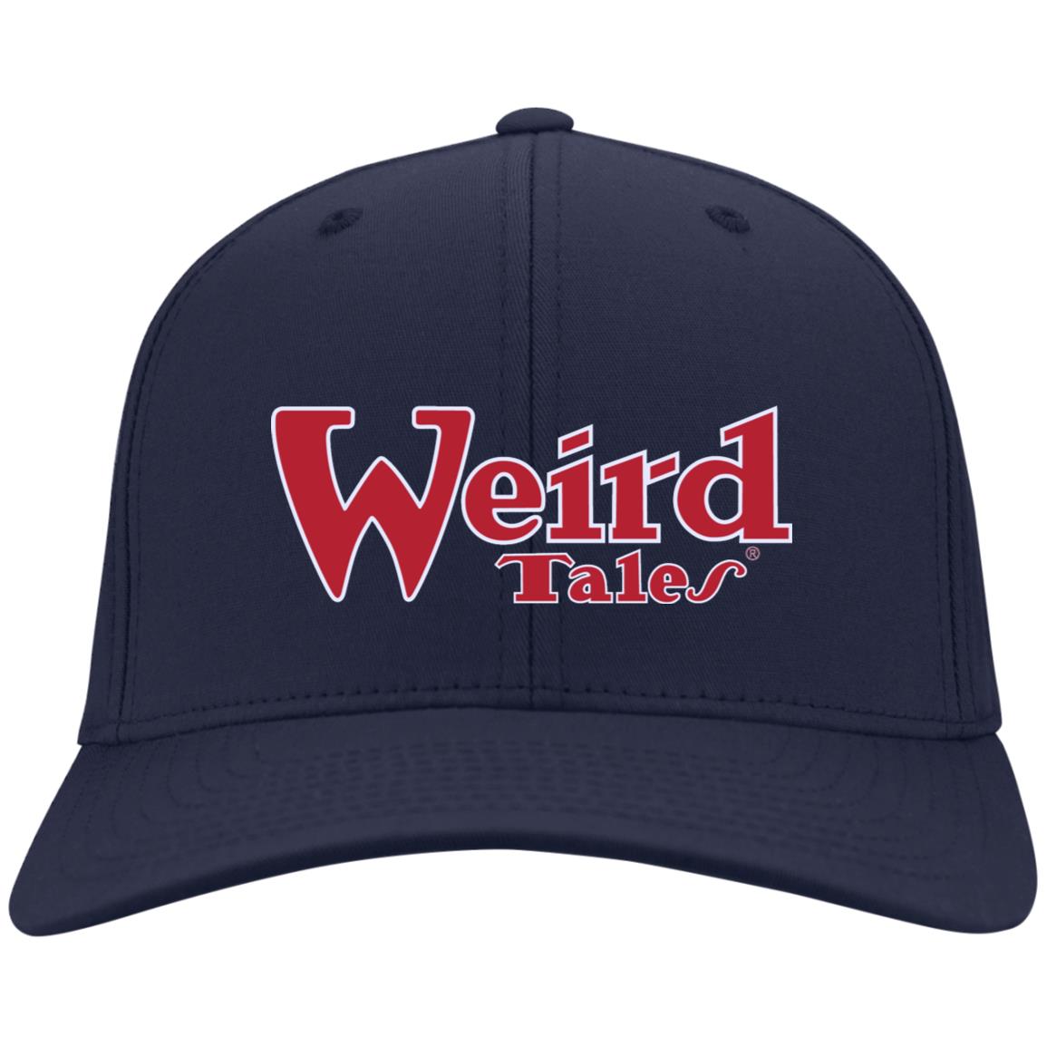 Weird Tales Logo Red-White Embroidered Flex Fit Twill Baseball Cap