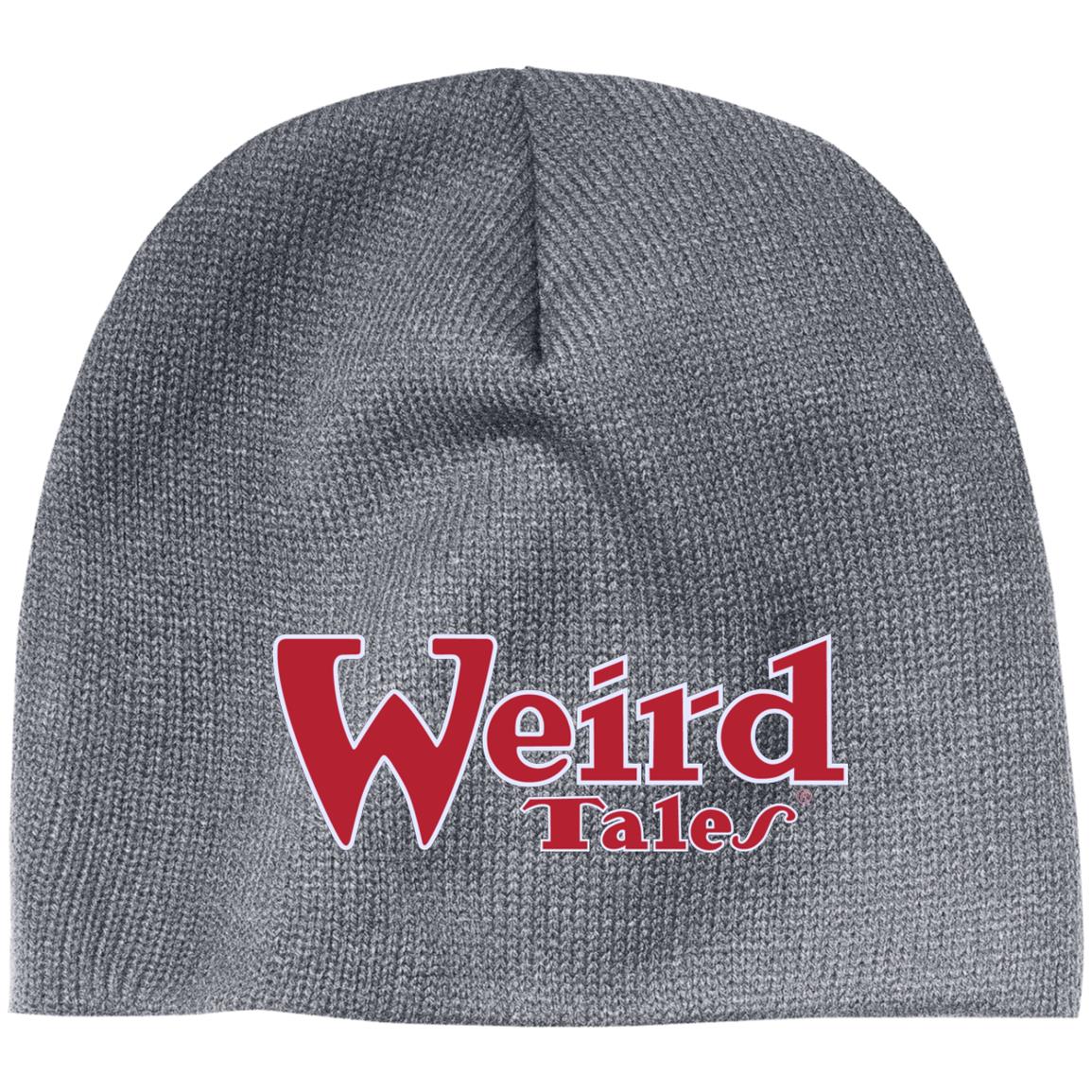 Weird Tales Logo Red-White Embroidered 100% Acrylic Beanie