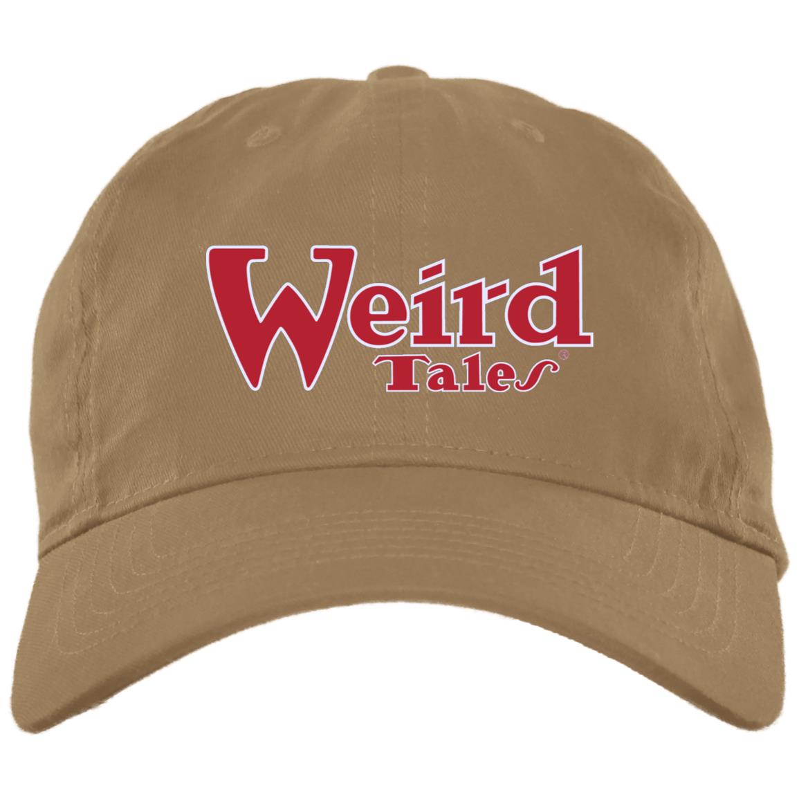 Weird Tales Logo Red-White Embroidered Brushed Twill Unstructured Dad Cap