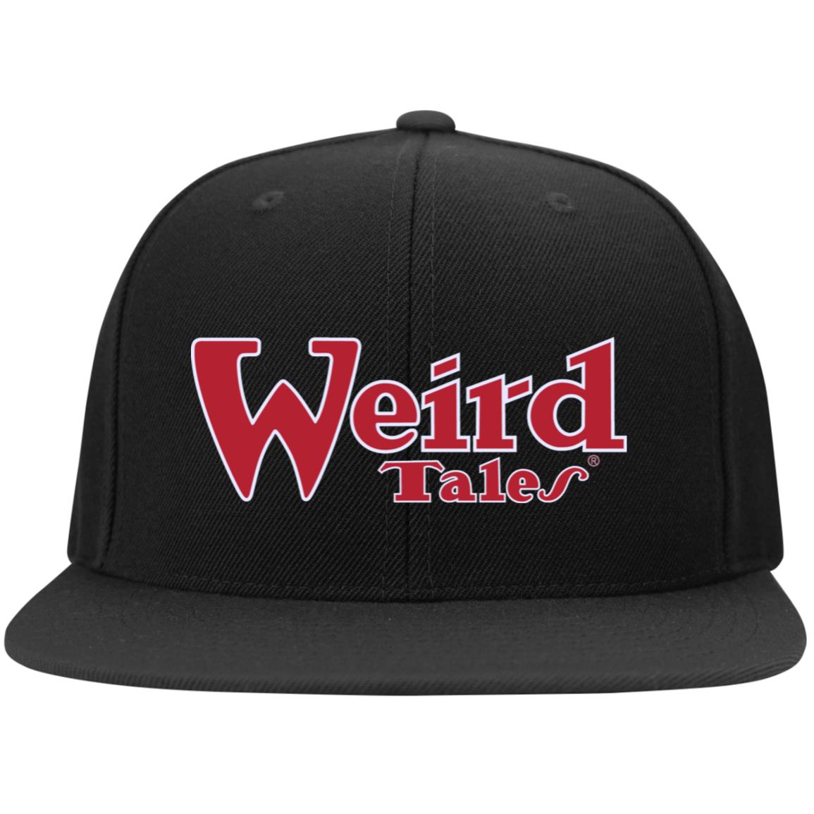 Weird Tales Logo Red-White Embroidered Flat Bill High-Profile Snapback Hat
