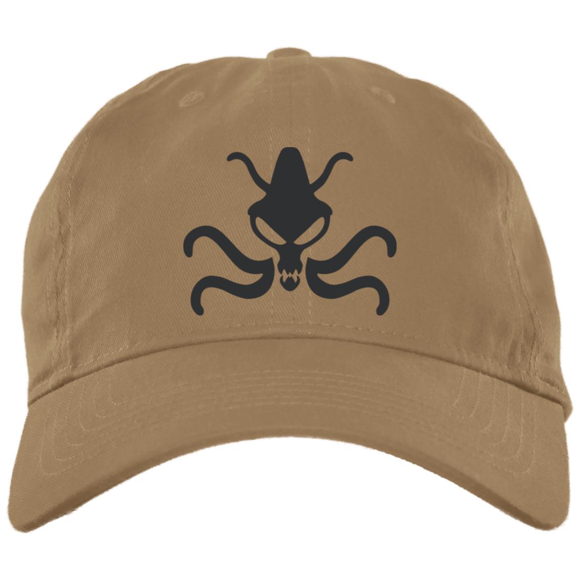 Weird Tales Squid Black Embroidered Brushed Twill Unstructured Dad Cap