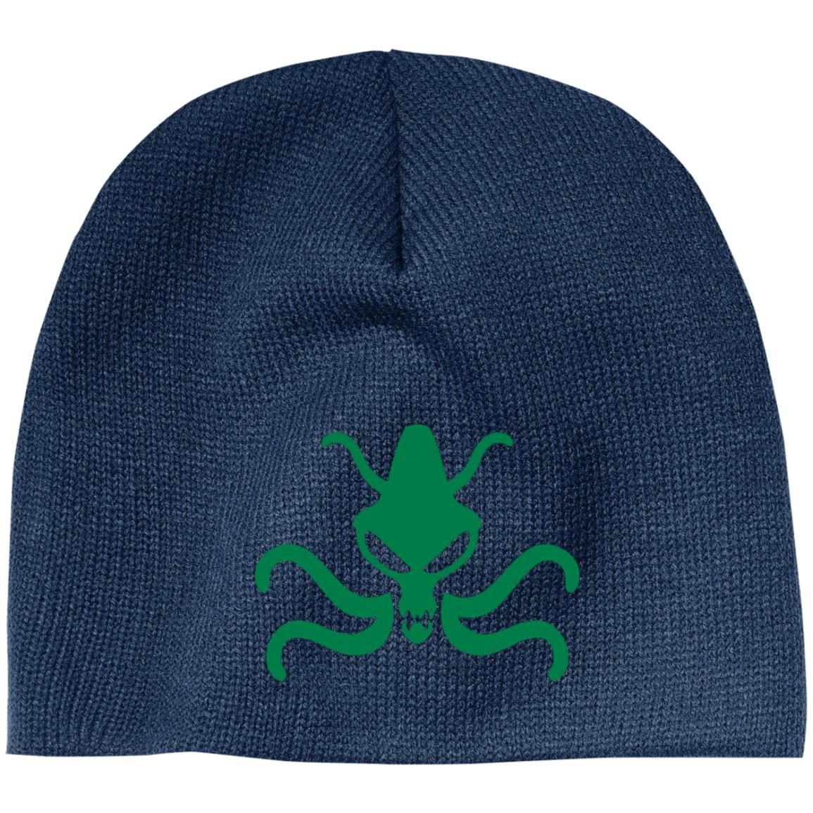 Weird Tales Squid Green Embroidered 100% Acrylic Beanie