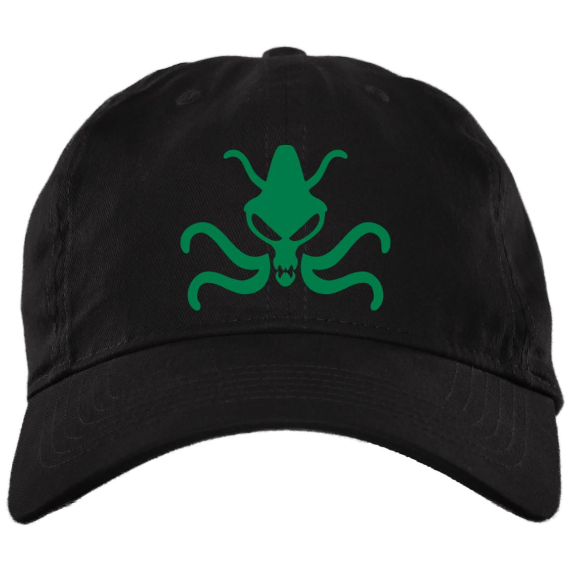 Weird Tales Squid Green Embroidered Brushed Twill Unstructured Dad Cap